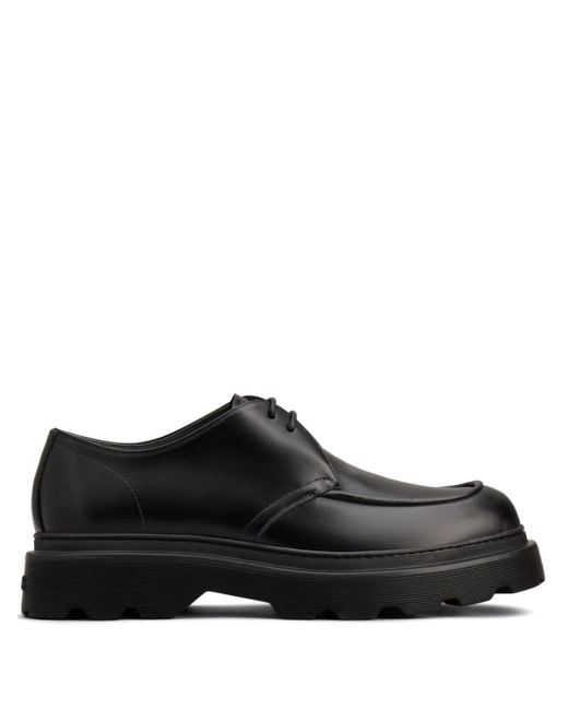 Tod's Black Laceup Leather Derby Shoes for men
