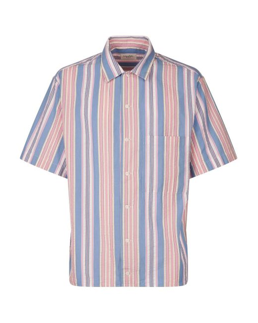 Tintoria Mattei 954 Multicolor Short-Sleeved Striped Shirt for men
