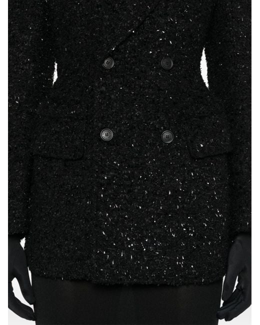 Balenciaga Black Wool Blend Coat