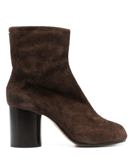 Maison Margiela Brown Tabi 80 Suede Ankle Boots Shoes