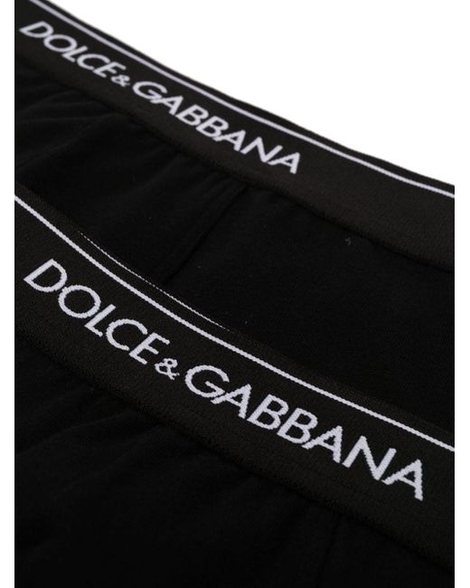 Dolce & Gabbana Black Logo-waist Cotton Boxer Briefs (set Of Two) for men
