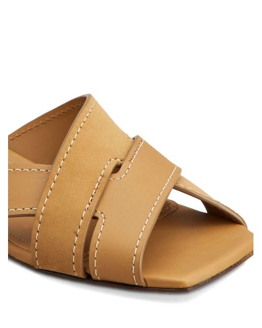 Tod's Brown Leather Flat Sandals
