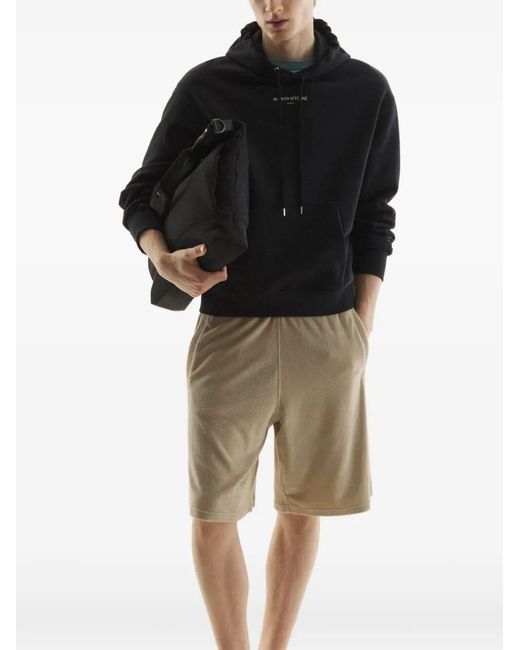 Maison Kitsuné Black Logo Cotton Hoodie for men