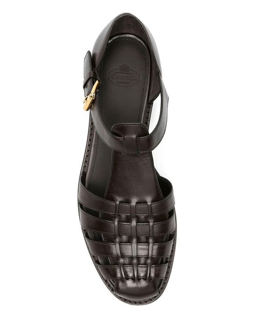 Church's Black Kelsey Leather Sandals With Strap