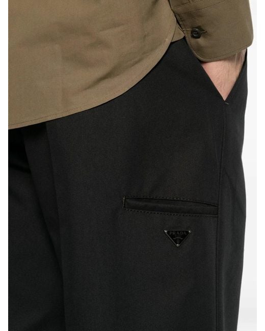 Prada Black Tec Canvas Pants for men