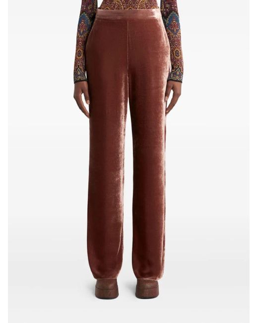 Etro Brown Velvet Palazzo Trousers
