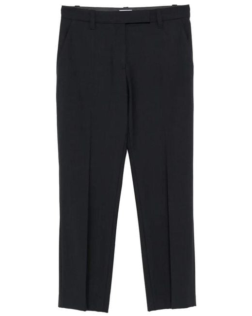 Brunello Cucinelli Blue Wool Pants With Pleat