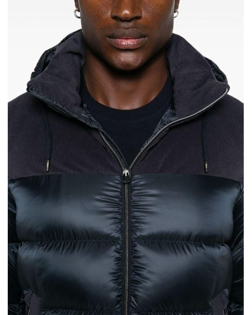 Herno Blue Corduroy Panels Down Jacket for men