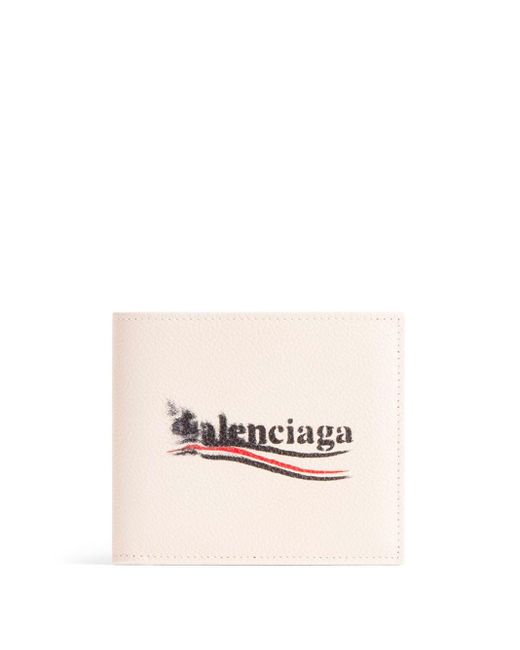 Balenciaga White Cash Leather Wallet for men