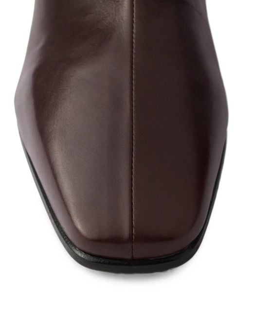 Prada Brown Leather Ankle Boots