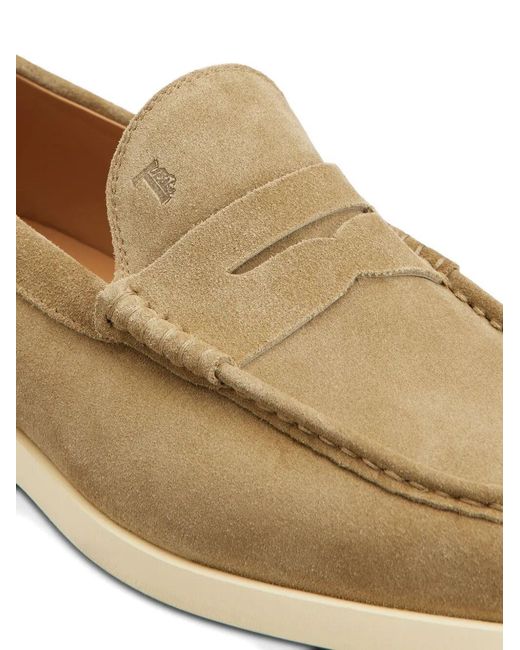 Tod's Brown Light Suede Loafers for men