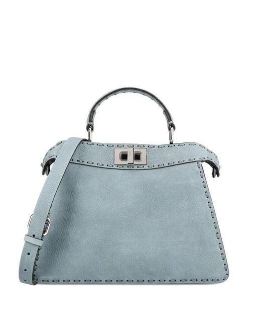 Fendi Blue Small Peekaboo Iseeu Top-Handle Tote Bag