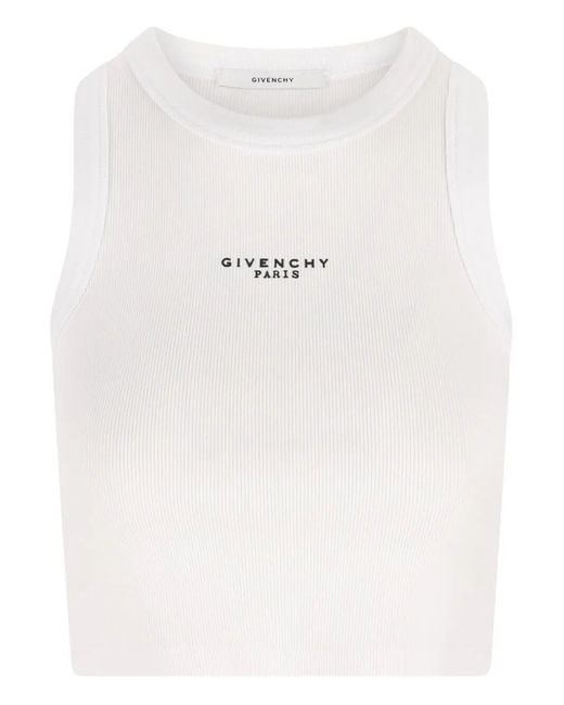 Givenchy White Cropped Tank Top