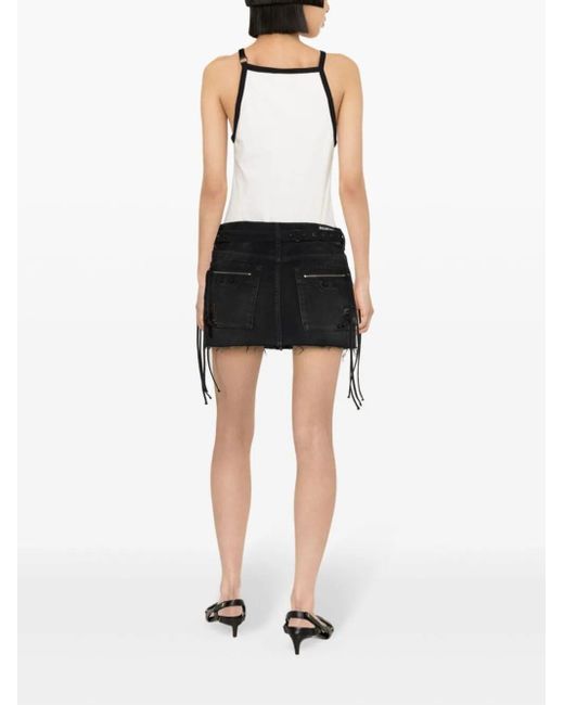 Courreges White Buckle Contrast Tank Top