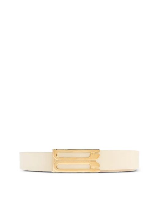 Victoria Beckham Natural Logo Buckle Solid Belt
