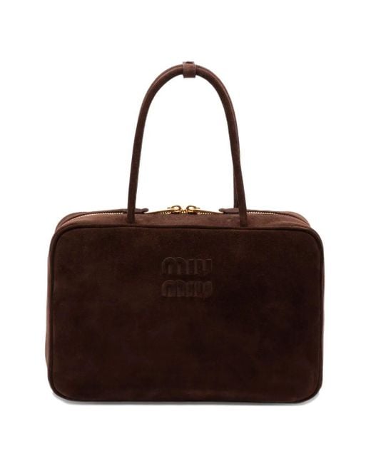 Miu Miu Brown Suede Beau Bag