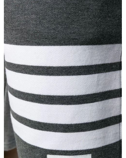Thom Browne Gray 4 Bar Stripe Tonal Track Shorts for men