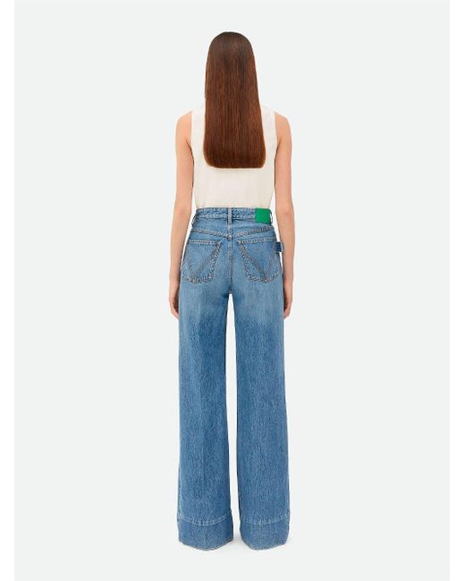 Bottega Veneta Blue Wide Leg Jeans For