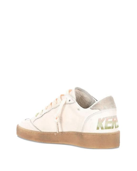 Golden Goose Deluxe Brand White Ball Star Sneakers In Leather With Laminated Star And Sue