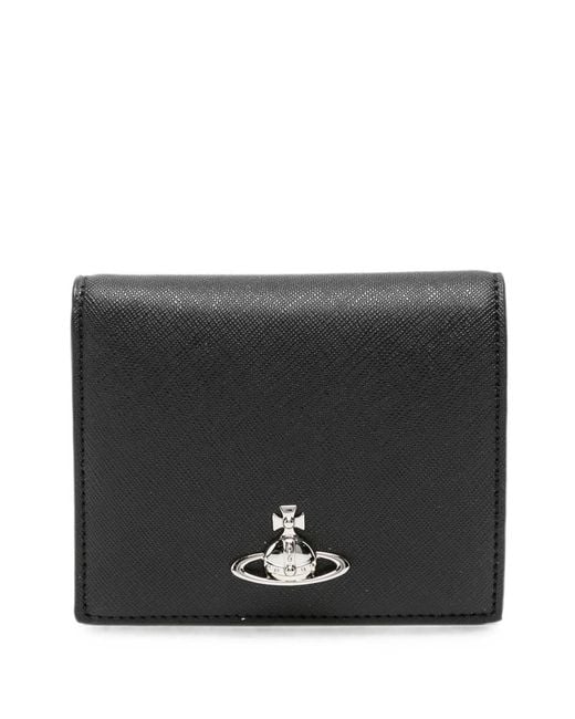 Vivienne Westwood Black Bi-Fold Wallet With Button