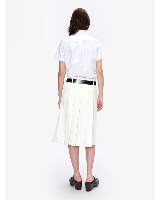 A.P.C. White Alice Gabardine Midi Skirt