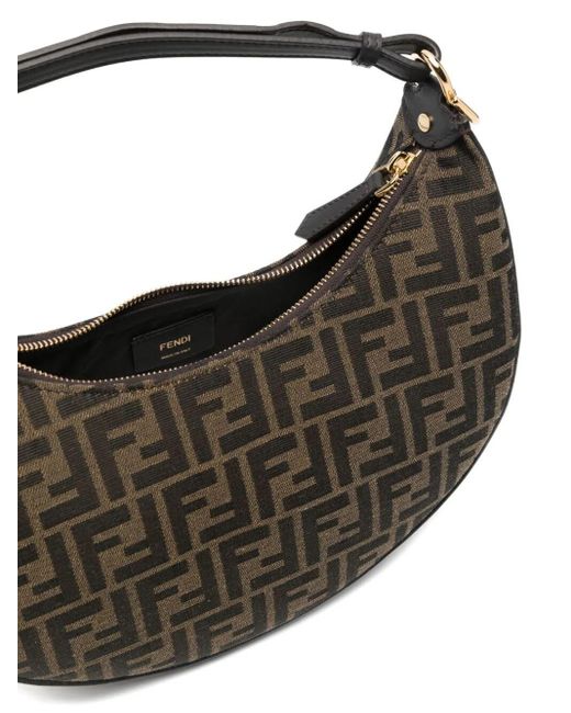 Fendi Gray Chic Cotton Shoulder Hobo Handbag