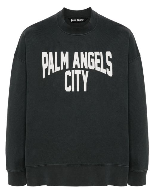 Palm Angels Black Pa City Washed Crewneck for men