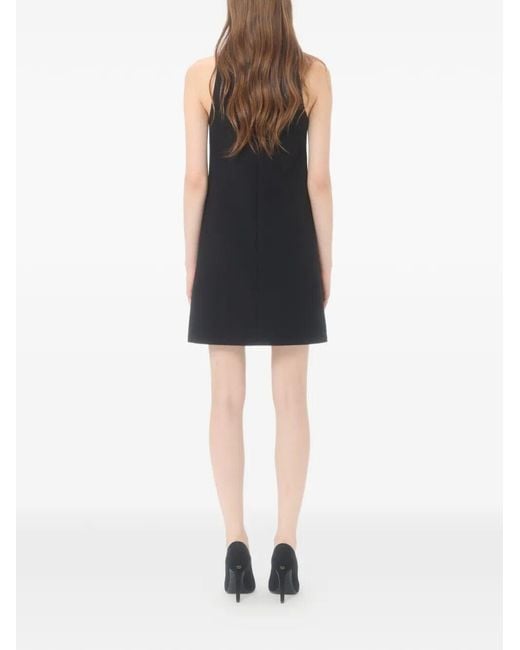 Valentino Garavani Black Rhinestone Snake Embroidery Crepe Couture Short Dre