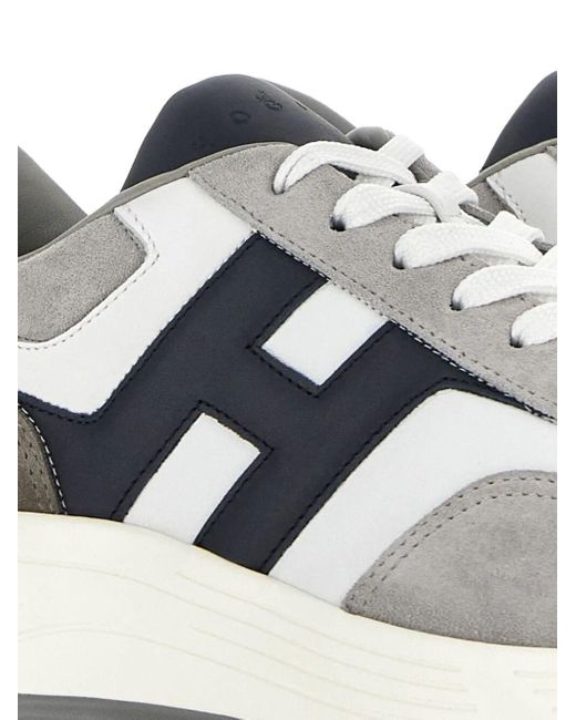 Hogan White Suede And Smooth Leather Hyperlight Sneakers Shoes for men