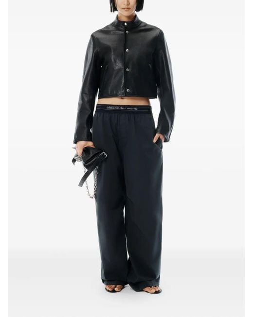 Alexander Wang Blue Mid Rise Pleated Knee Pant