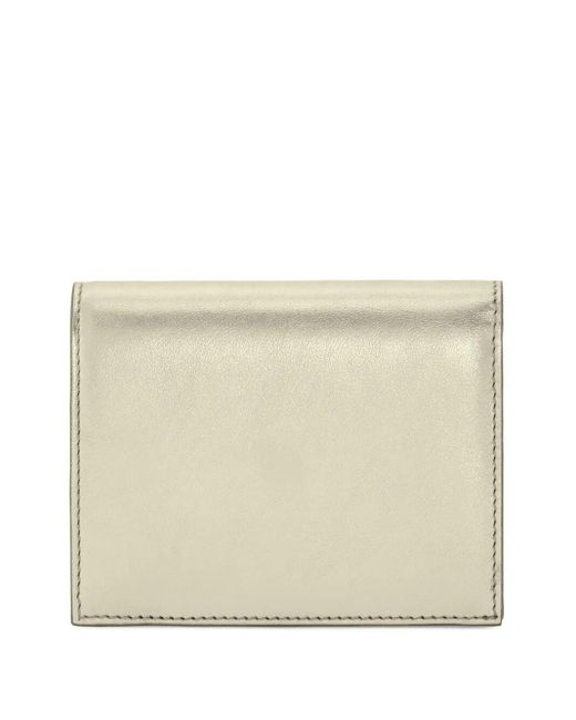 Ferragamo Natural Gancini Laminated Leather Compact Wallet