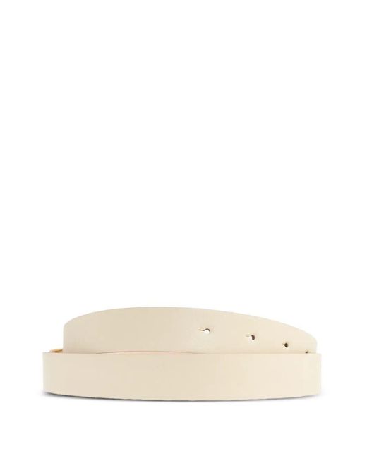 Victoria Beckham Natural Logo Buckle Solid Belt