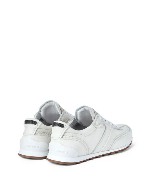 Brunello Cucinelli White Leather Sneakers