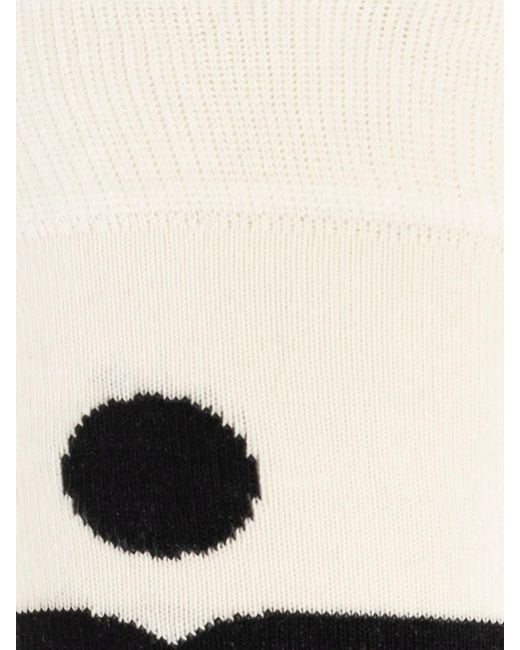 Isabel Marant Black Medium Nesson Socks With Logo