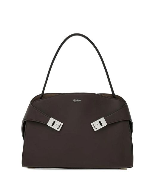 Ferragamo Black Hug Soft Medium Shoulder Bag