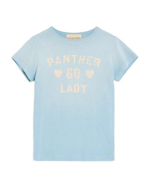 Valentino Garavani Blue Cotton Print T-shirt