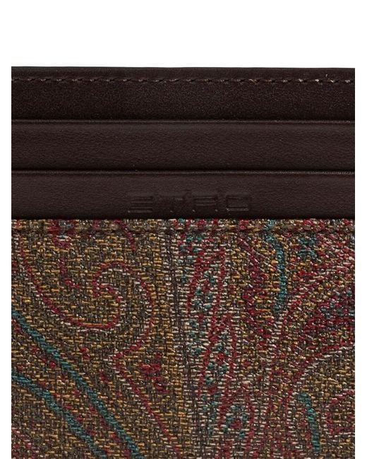 Etro Brown Arnica Card Holder for men