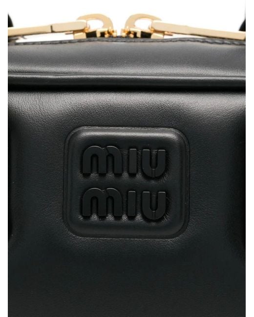 Miu Miu Black Arcadie Large Leather Handbag