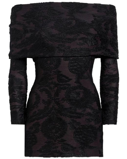 Etro Black Velvet Jacquard Sweater With Paisley Foliage Pattern