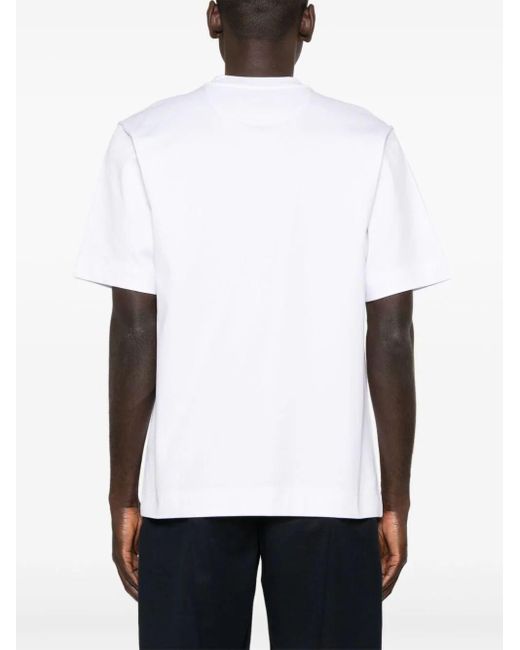 Fendi White Ff Plaque Cotton T Shirt for men