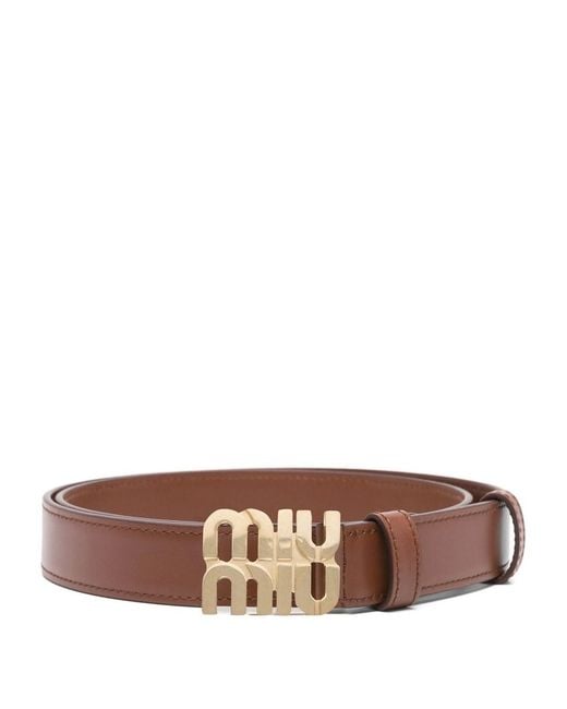 Miu Miu Brown Logo Belt