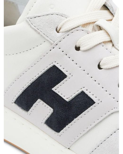 Hogan White Off- Low-Top Suede Accent Sneakers for men