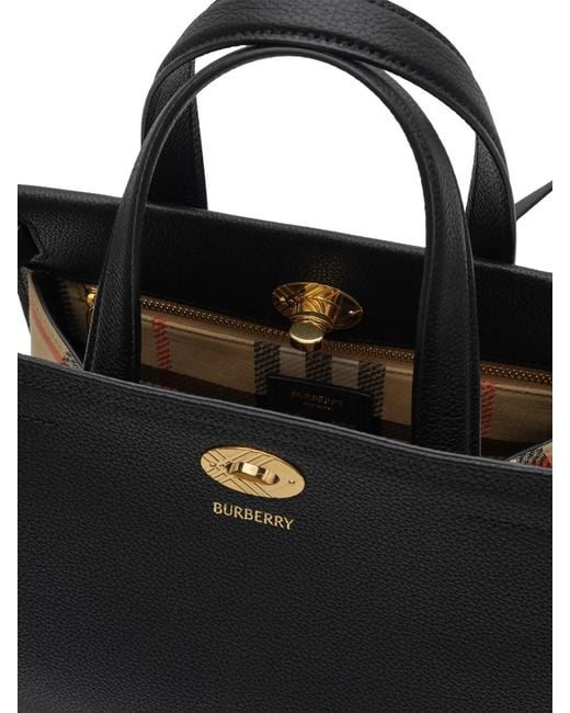 Burberry Black Mini Cotswolds Check Tote Bag