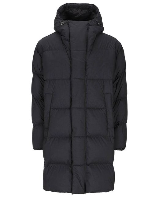 Herno Blue Long Down Jacket With Hood for men