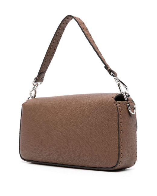 Fendi Brown Baguette Leather Shoulder Bag