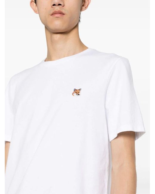 Maison Kitsuné White T-Shirt With Fox Print for men