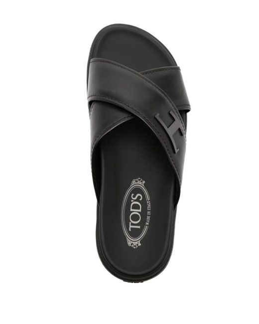 Tod's Black Timeless Slides Shoes for men