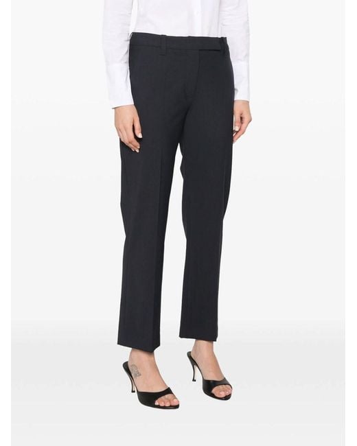 Brunello Cucinelli Blue Wool Pants With Pleat