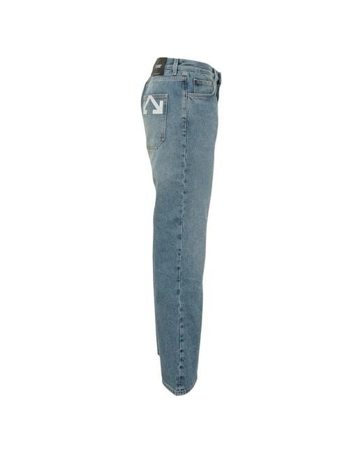 Off-White c/o Virgil Abloh Blue Half Arrow Flared Jeans for men