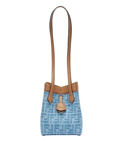 関税込◆FENDI◆Origami Mini leather denim ミニバッグ デニム Fendi Origami Denim Ff Bags in Blue | Lyst